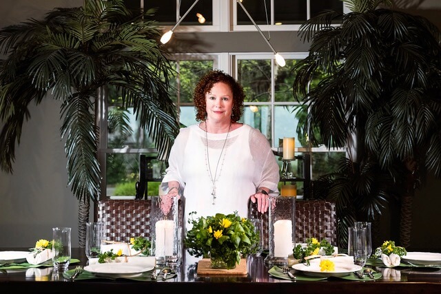 Jo-Ann at Dining room table photo by Steve Leimberg