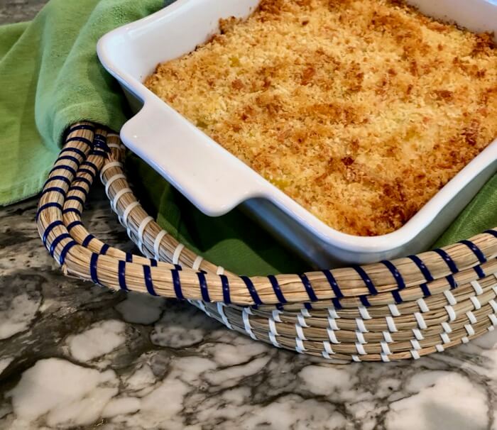 Squash Casserole with bread crumbs photo by Kathy Miller