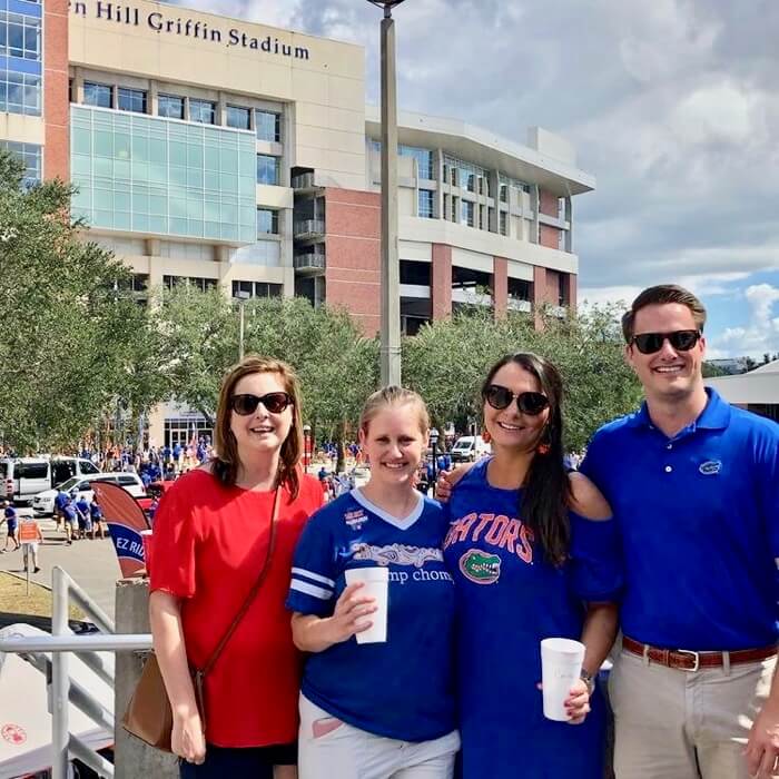 Fl/Auburn game day with Kari, Lizzy, Carrie and James 