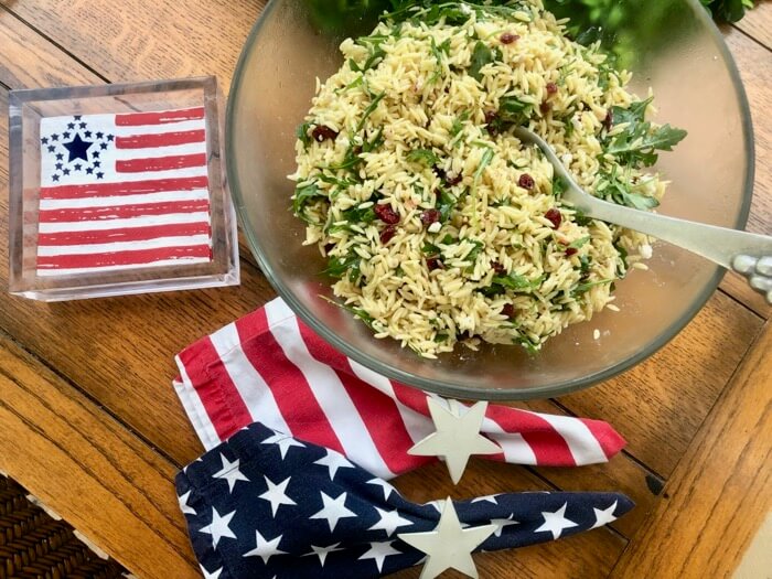 Orzo Salad with Cranberries and Arugula photo by Kathy Miller