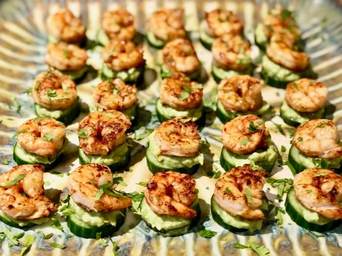 Shrimp with Cucumber and Guacamole photo by Kathy Miller