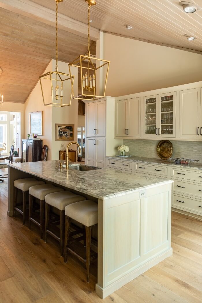 Kitchen with bar stools for extra seating