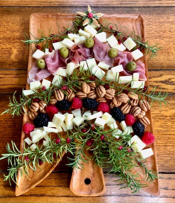 Charcutree Cheese Board in shape of Christmas Tree photo by Kathy Miller