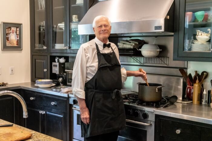 Morris stirring his bouillabaisse 