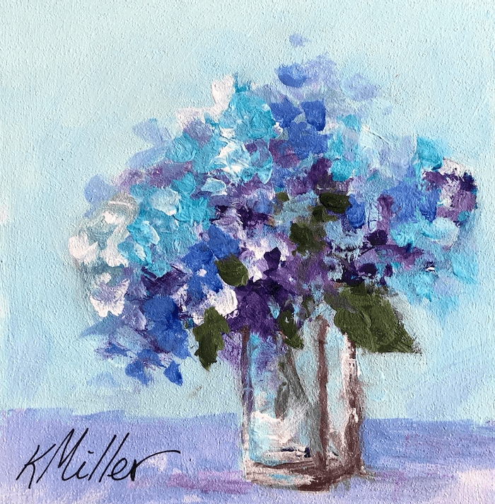 Hydrangea Bouquet original painting by Kathy Miller