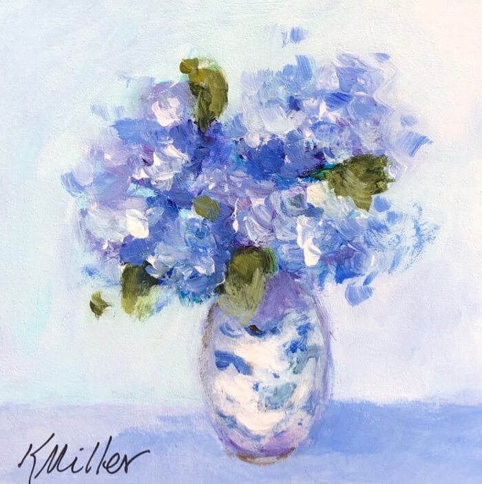 Dancing Hydrangeas painting by Kathy Miller