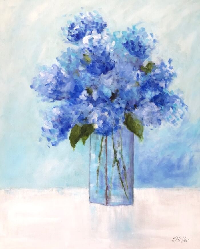 Hydrangea Delight original Acrylic painting by Kathy Miller