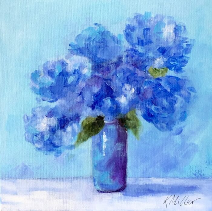 Hydrangea Love II original Acrylic painting by Kathy Miller