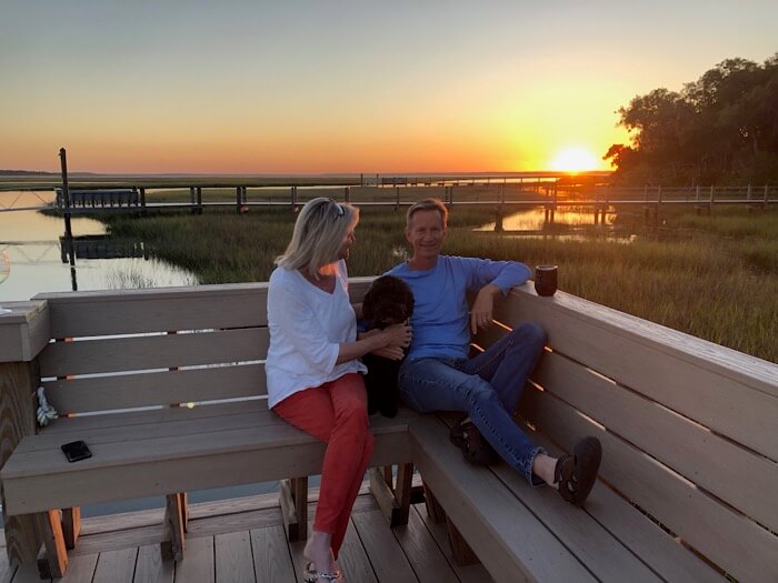 Kathy Sheldon and Dave at sunset