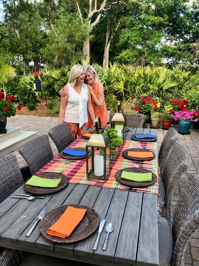 Lucy and Kathy getting ready for Cinco De Mayo party