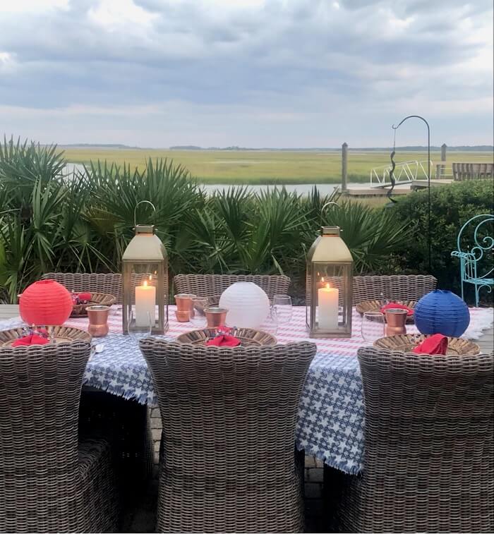 Memorial Day table or 4th of July table photo by Kathy Miller