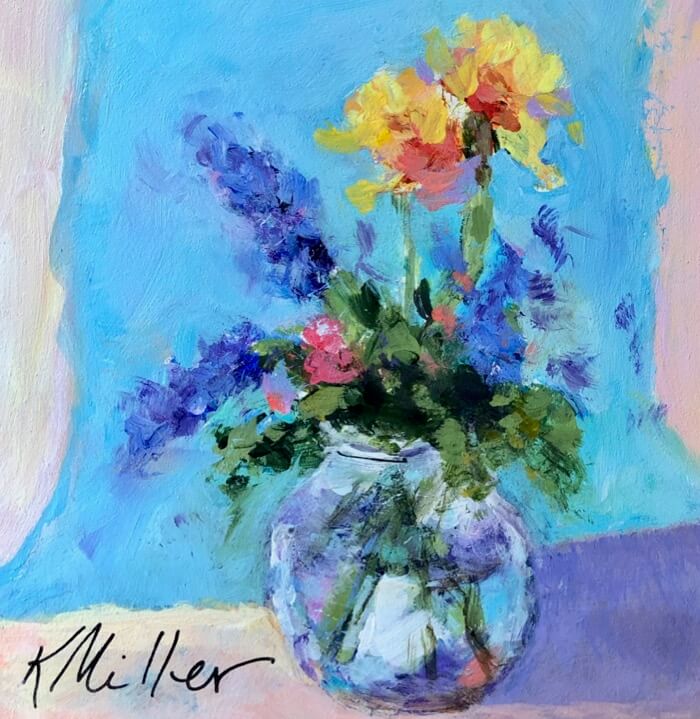 Flowers In The Round original painting by Kathy Miller