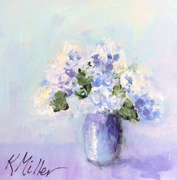 Soft Hydrangeas original painting by Kathy Miller