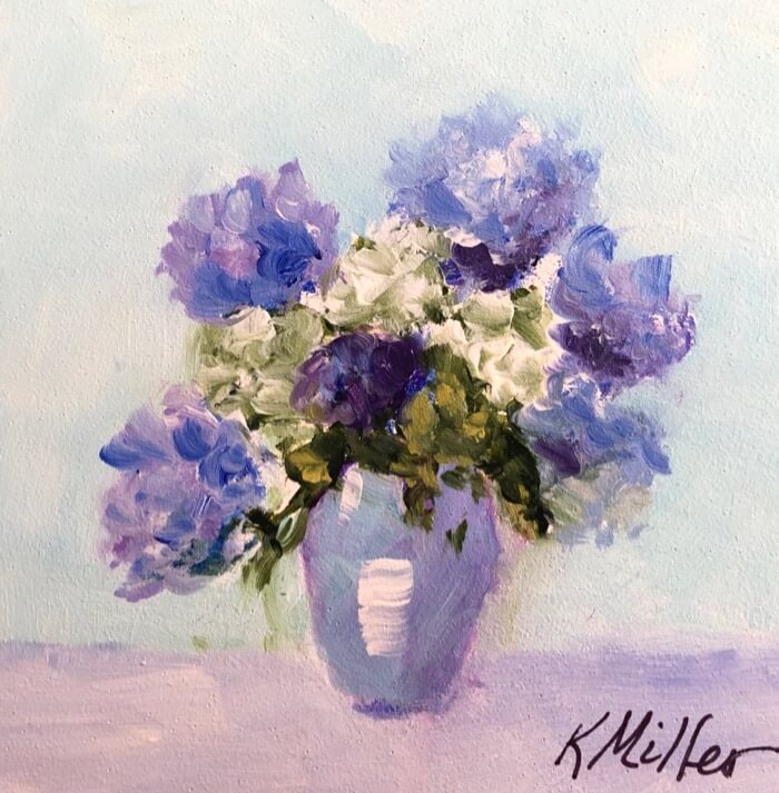 Delightful Hydrangeas original painting by Kathy Miller