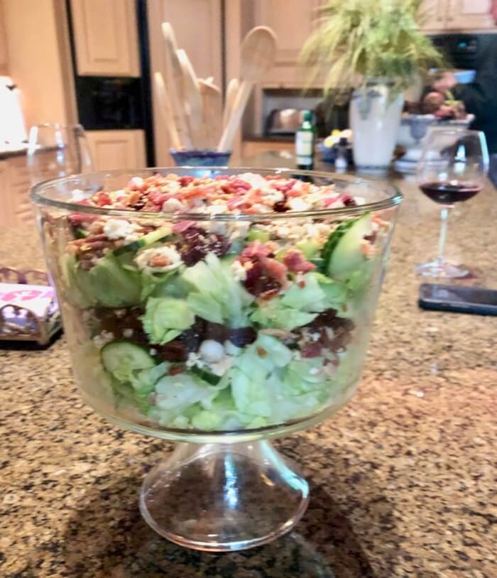 Iceberg lettuce salad with lots of goodies