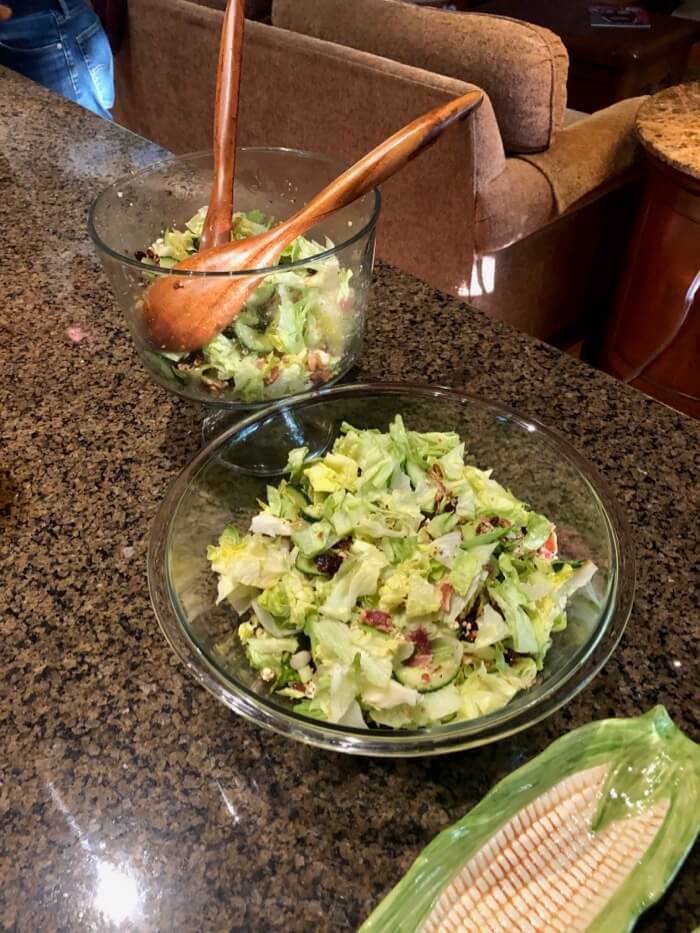 Salad and corn photo by Kathy Miller