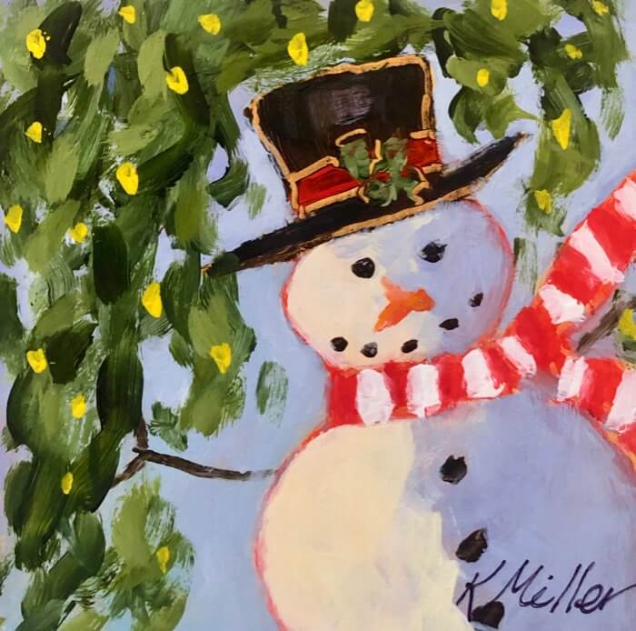 Mr. Snowman 1 painting by Kathy Miller