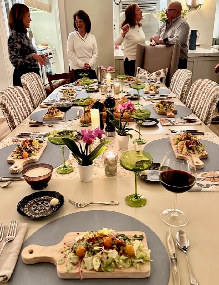 Stephanie's Italian American Salad at dinner party photo by Judy Wilson