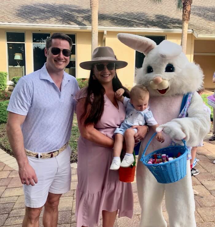 Easter with James, Carrie and Parks and the Easter Bunny photo by Kathy Miller