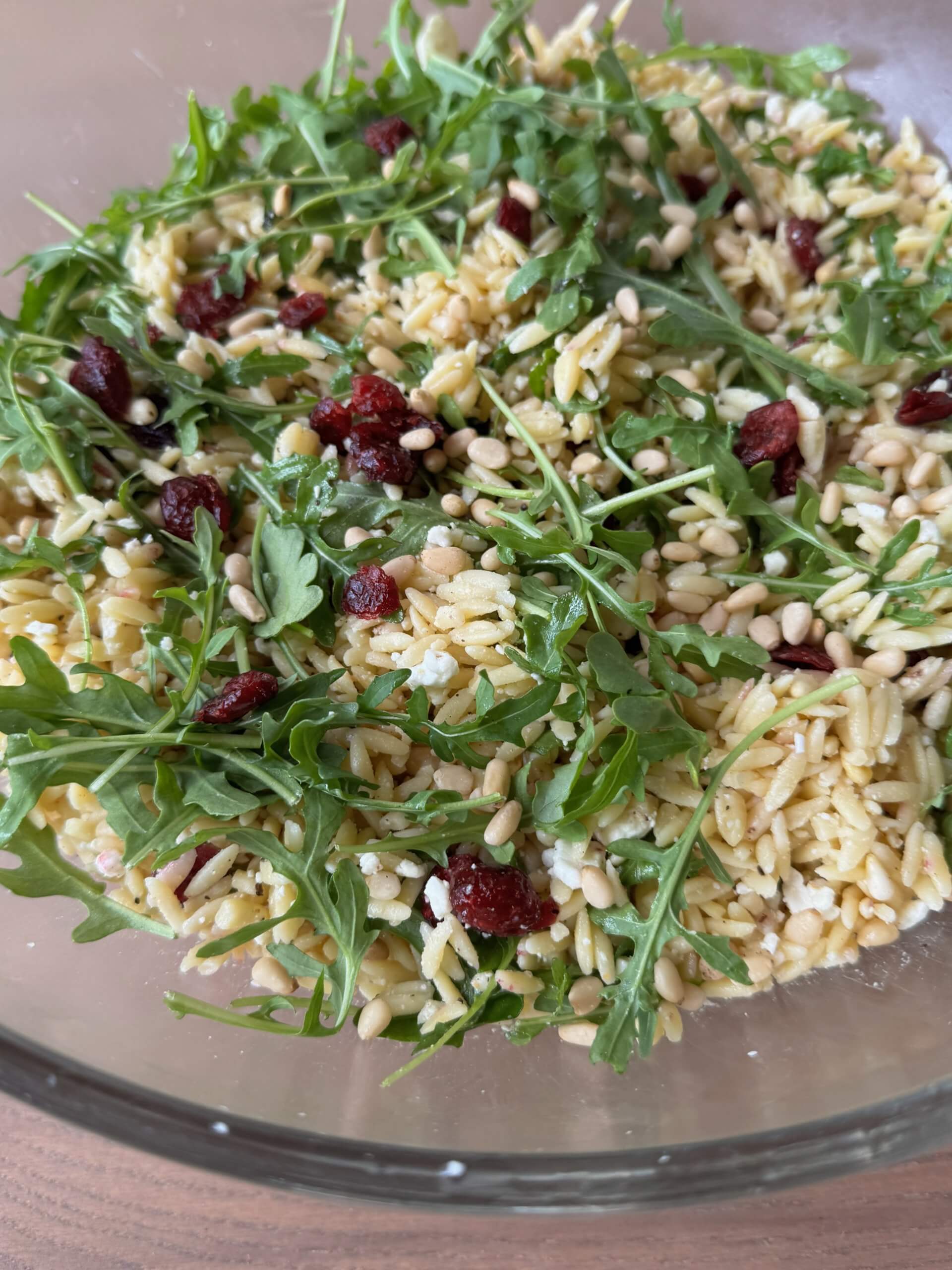 Orzo Salad with Cranberry, Feta and Arugula