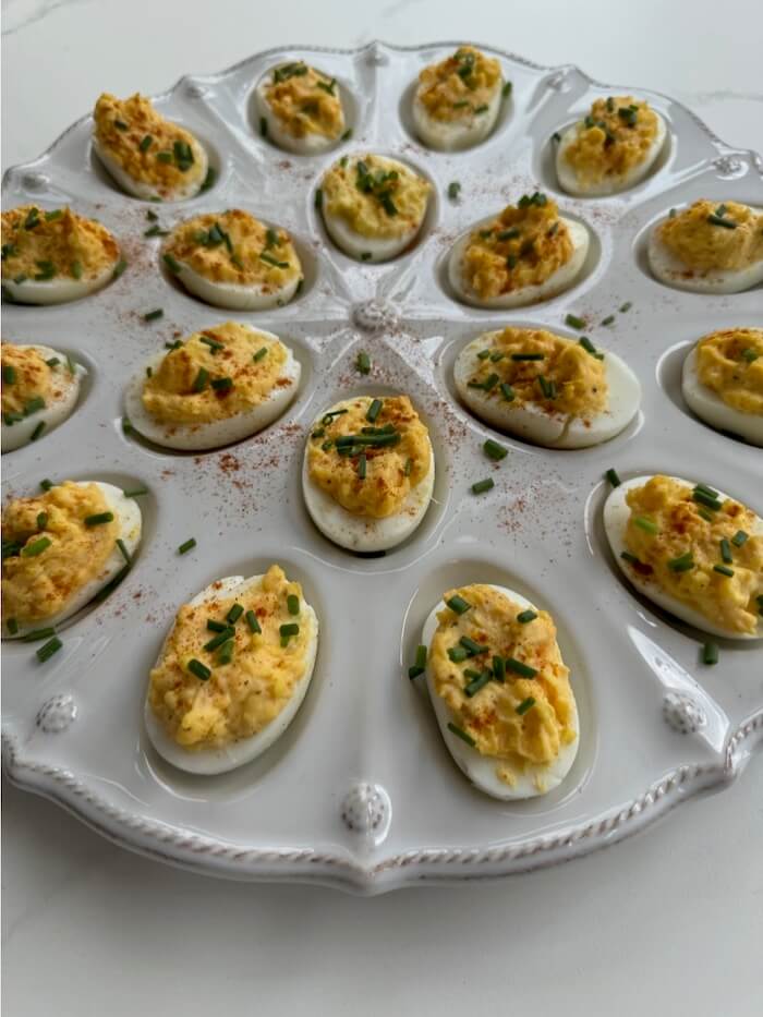 Juliska deviled eggs platter