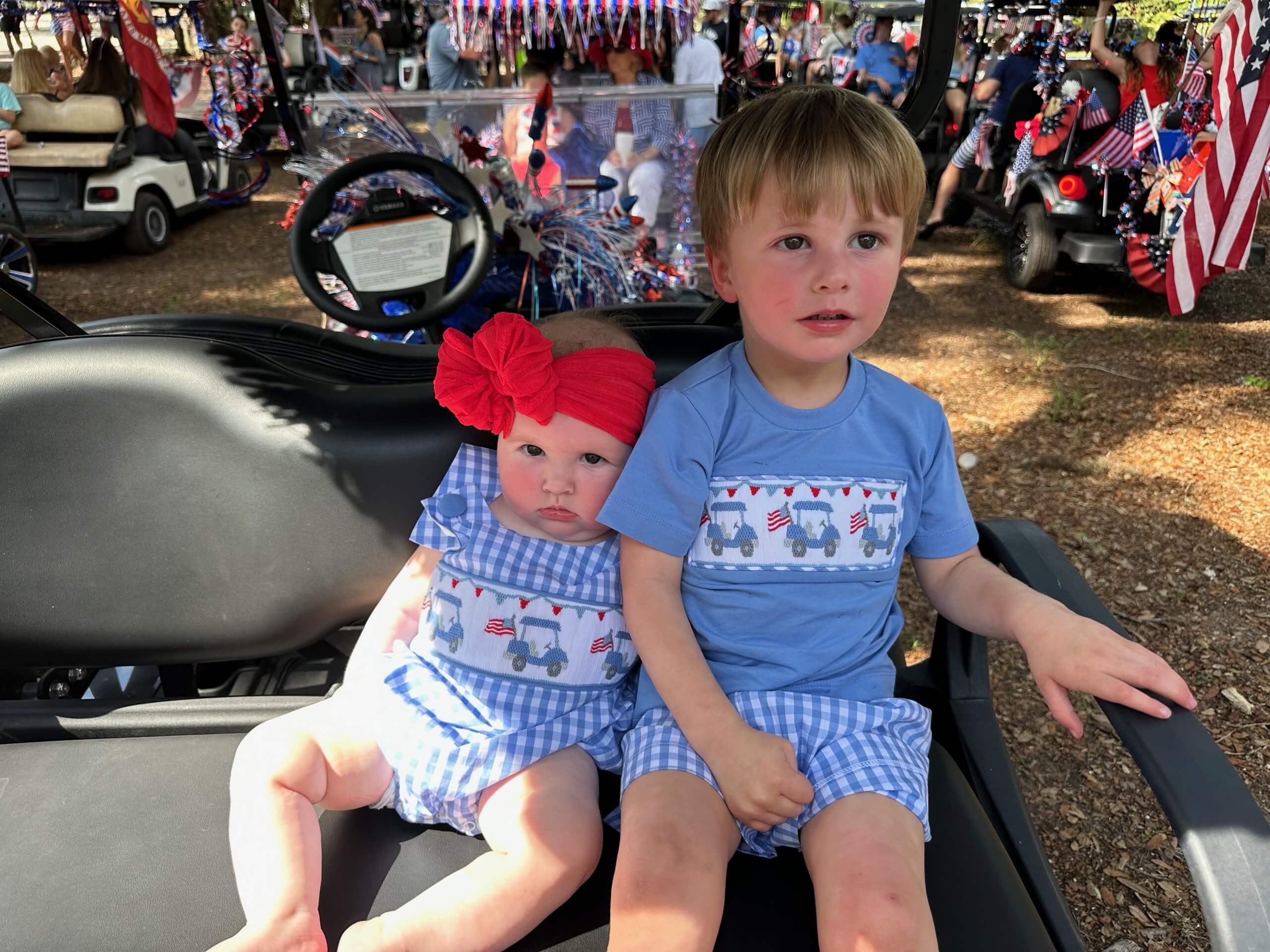 Parks and Wynnie B golf cart parade