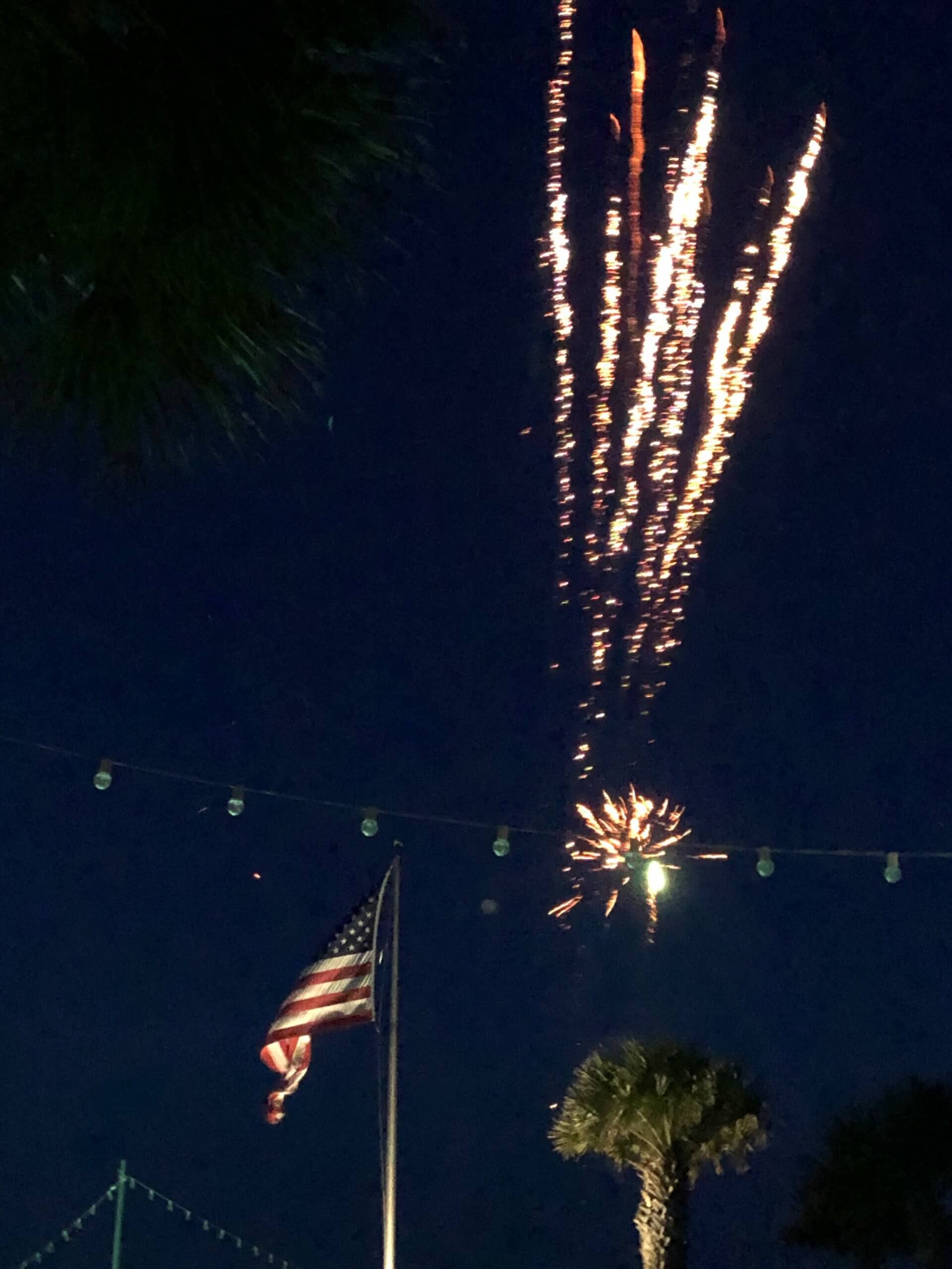 Fireworks and the flag!