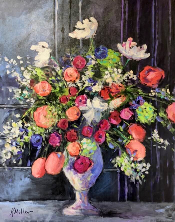 "Flower Drama" ala Dutch Still Life original painting by Kathy Miller