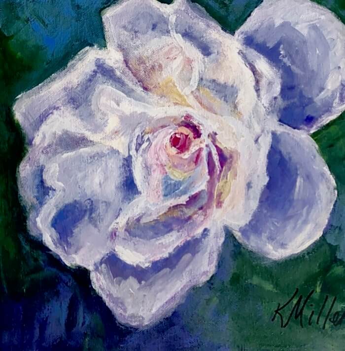 White Rose painting by Kathy Miller