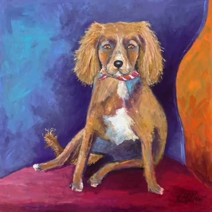 London 36"x36" custom pet portrait by Kathy Miller