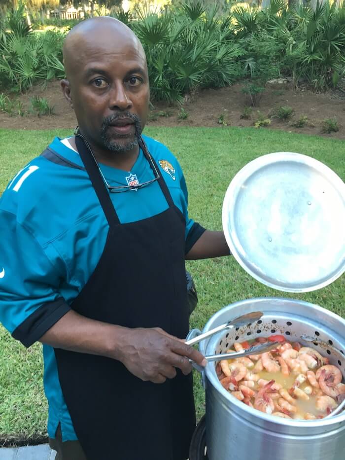 Tyrone and a low country boil photo by John Hopkins