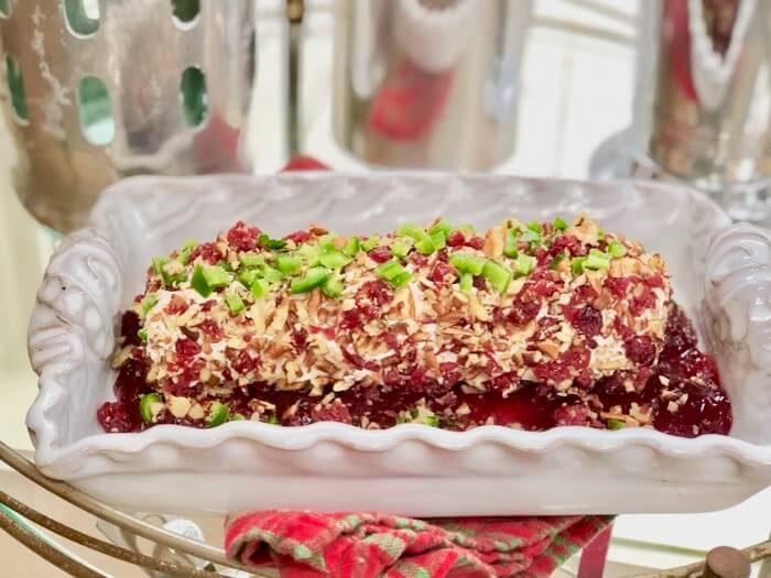 Cranberry, Pecan, Jalapeno Goat Cheese Spread perfect for the holidays photo by Kathy Miller
