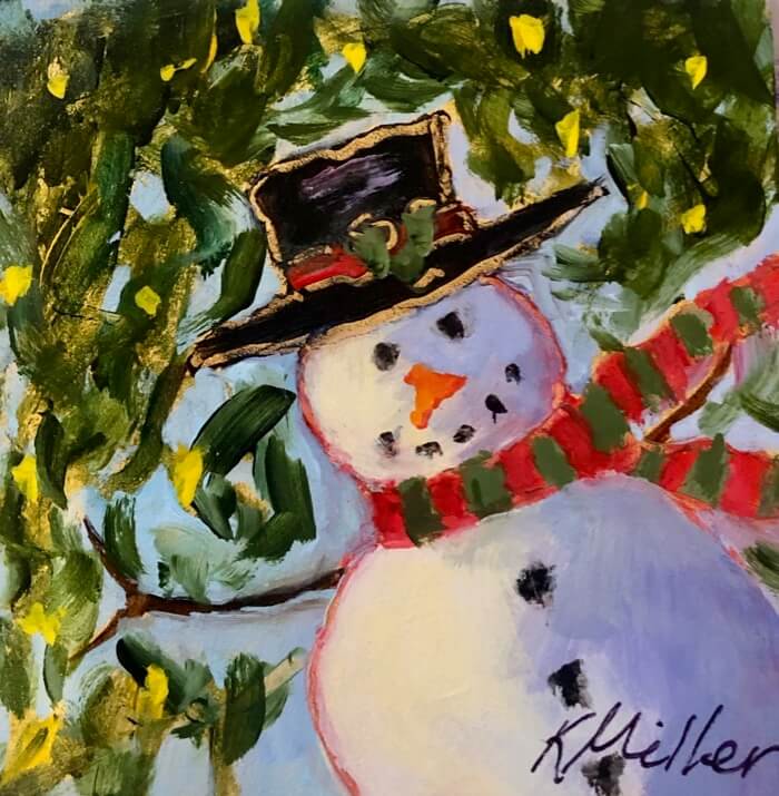 MR. SNOWMAN 4 PAINTING BY KATHY MILLER